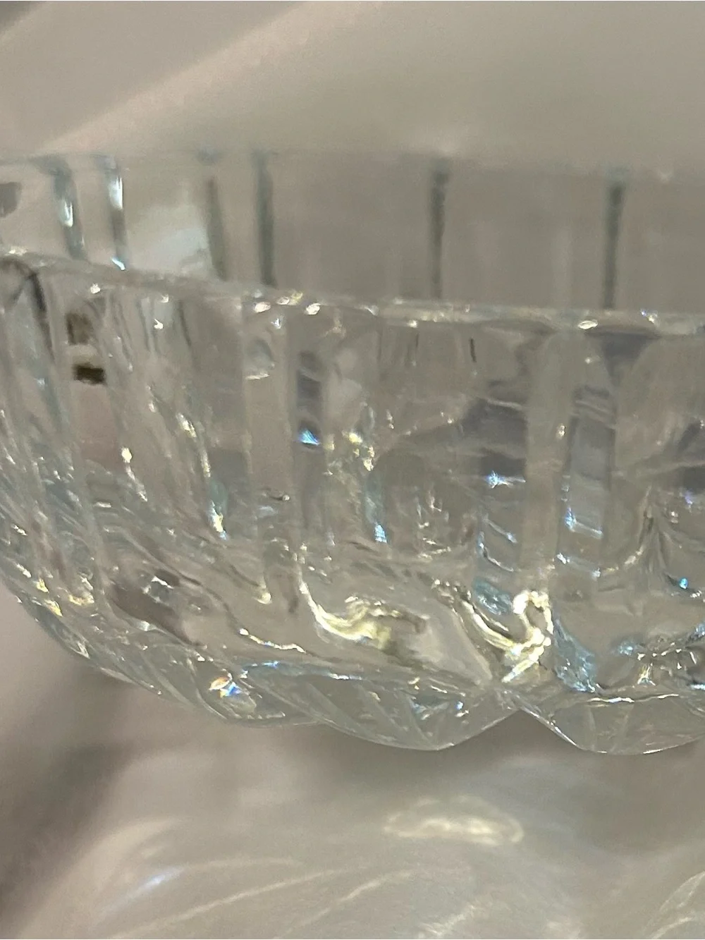 Vintage Starburst/Star of David Design Cut Clear Glass 9” Oblong Serving Dish
